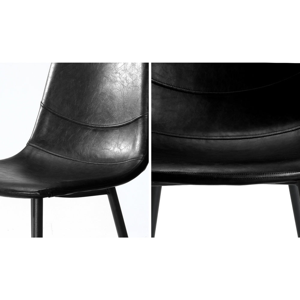 Set of 2 Murano PU Leather Soft Padded Dining Room Chairs | Slim PU Leather Modern Dining Chairs Set