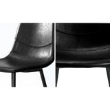 Set of 2 Murano PU Leather Soft Padded Dining Room Chairs | Slim PU Leather Modern Dining Chairs Set