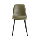 Set of 2 Murano PU Leather Soft Padded Dining Room Chairs | Slim PU Leather Modern Dining Chairs Set