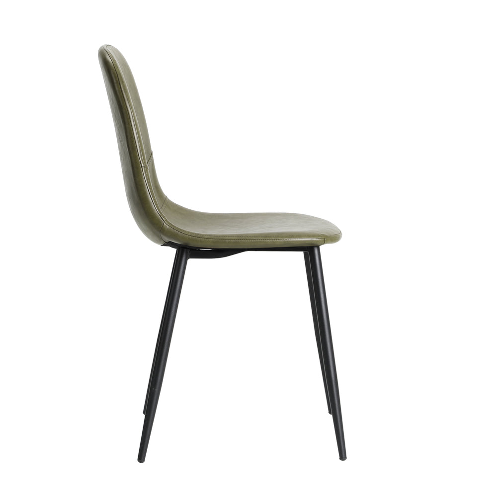 Set of 2 Murano PU Leather Soft Padded Dining Room Chairs | Slim PU Leather Modern Dining Chairs Set