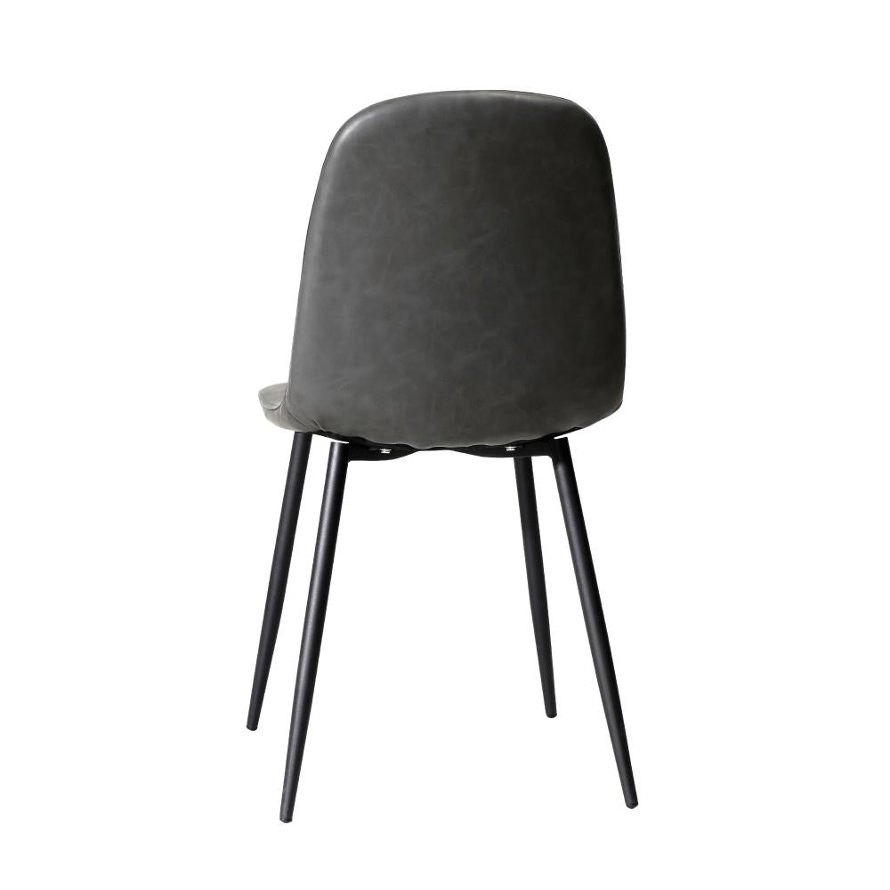 Set of 2 Murano PU Leather Soft Padded Dining Room Chairs | Slim PU Leather Modern Dining Chairs Set
