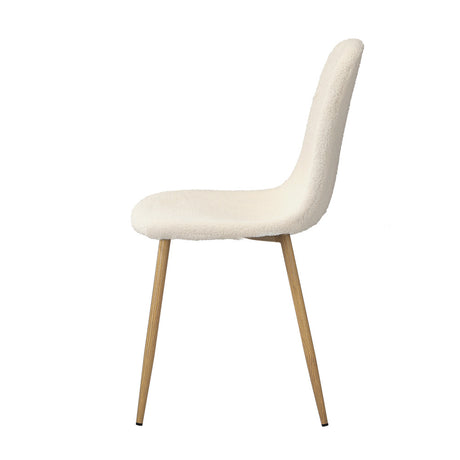 Set of Two Mila Teddy Boucle Fabric Dining Chairs | Premium Boucle Fabric Dining Chair Set