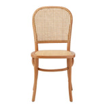 Set of Two Rialto Vintage Wooden Rattan Classic Dining Chairs | Stylish Retro Wooden Kitchen Dining Chairs
