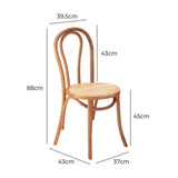 Set of Two Maruzzi Vintage Wooden Rattan Arched Dining Chairs | Stylish Retro Wooden Kitchen Dining Chairs