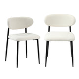 Set of Two Lexi Teddy Boucle Fabric Dining Chairs | Premium Boucle or Fabric Dining Chair Set