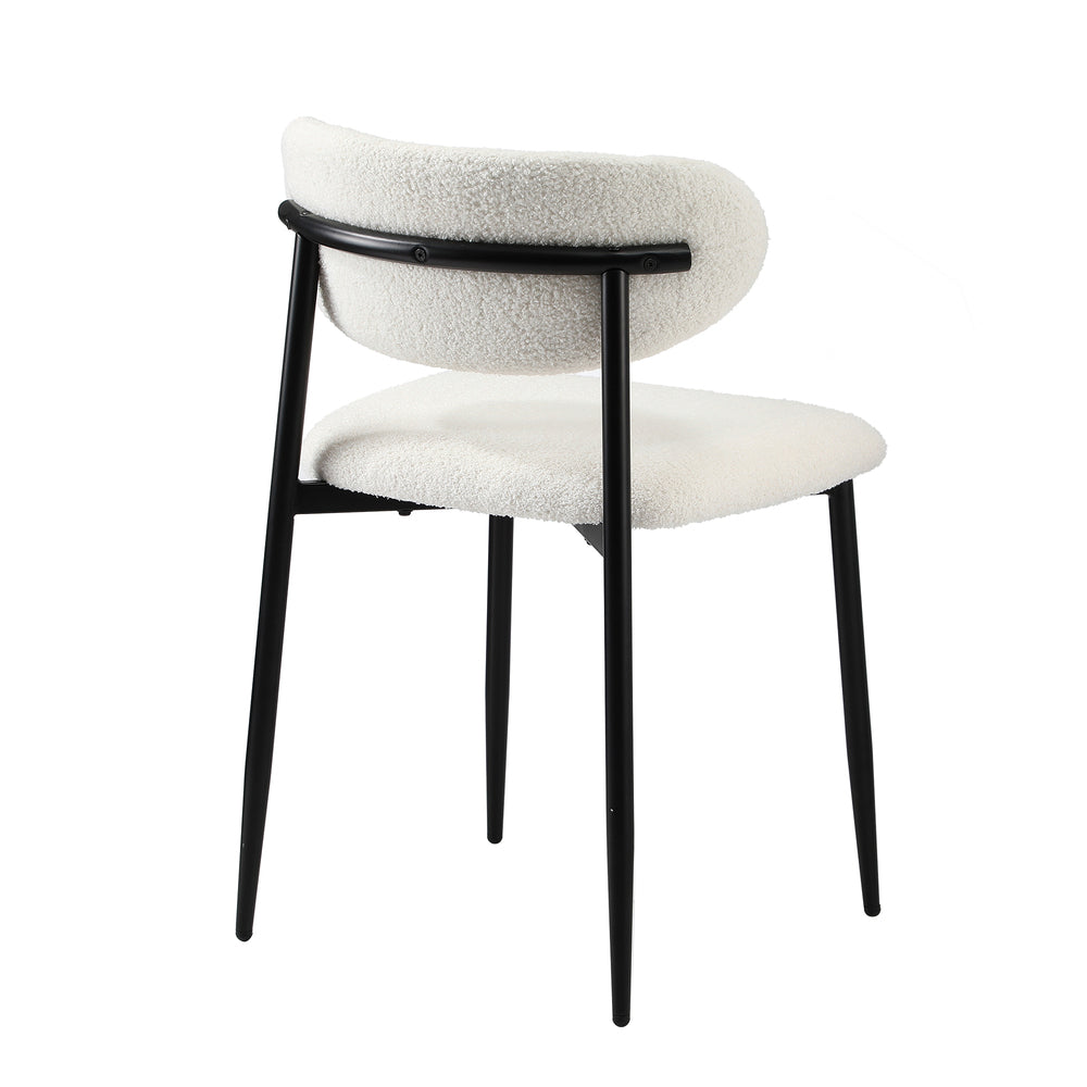 Set of Two Lexi Teddy Boucle Fabric Dining Chairs | Premium Boucle or Fabric Dining Chair Set