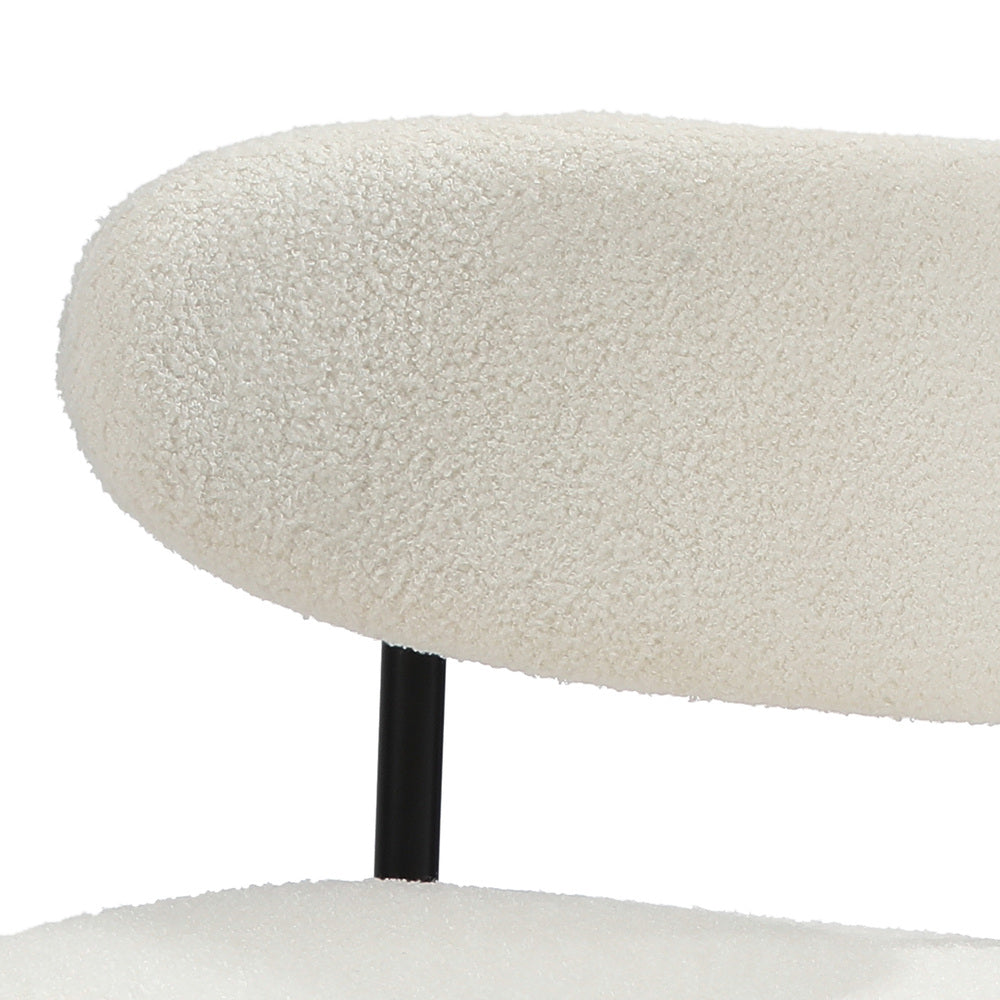 Set of Two Lexi Teddy Boucle Fabric Dining Chairs | Premium Boucle or Fabric Dining Chair Set