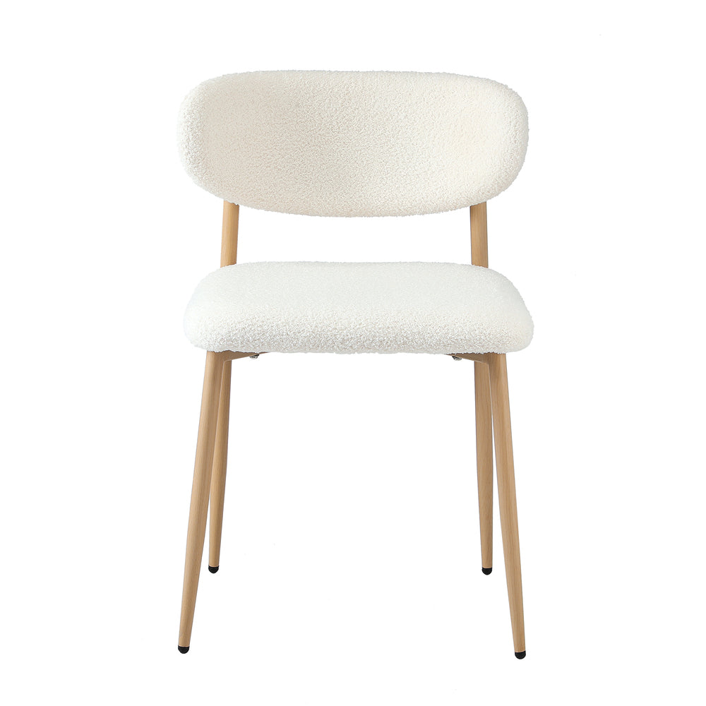 Set of Two Lexi Teddy Boucle Fabric Dining Chairs | Premium Boucle or Fabric Dining Chair Set