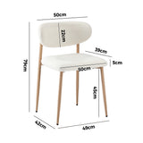 Set of Two Lexi Teddy Boucle Fabric Dining Chairs | Premium Boucle or Fabric Dining Chair Set