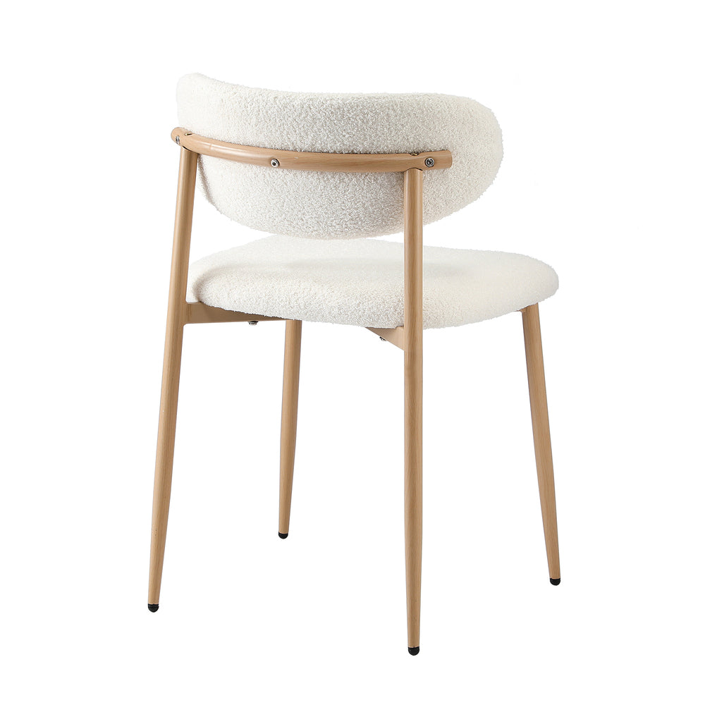 Set of Two Lexi Teddy Boucle Fabric Dining Chairs | Premium Boucle or Fabric Dining Chair Set