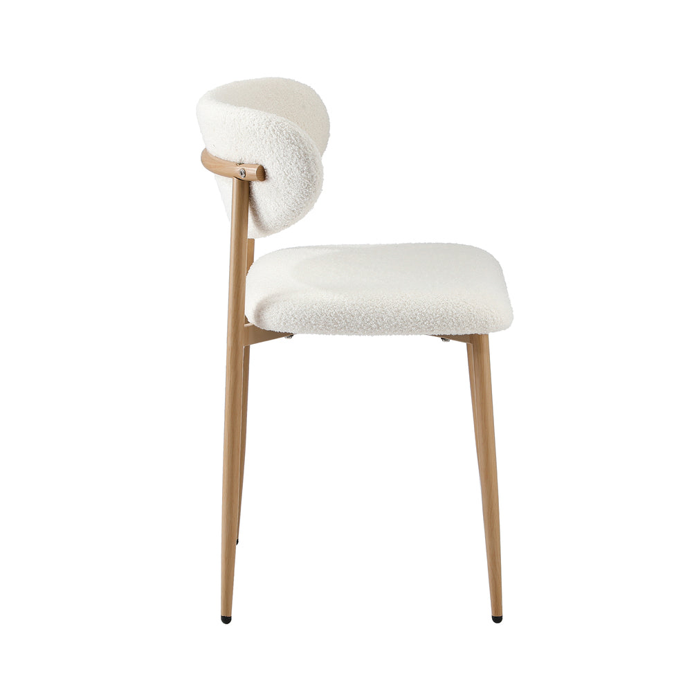 Set of Two Lexi Teddy Boucle Fabric Dining Chairs | Premium Boucle or Fabric Dining Chair Set