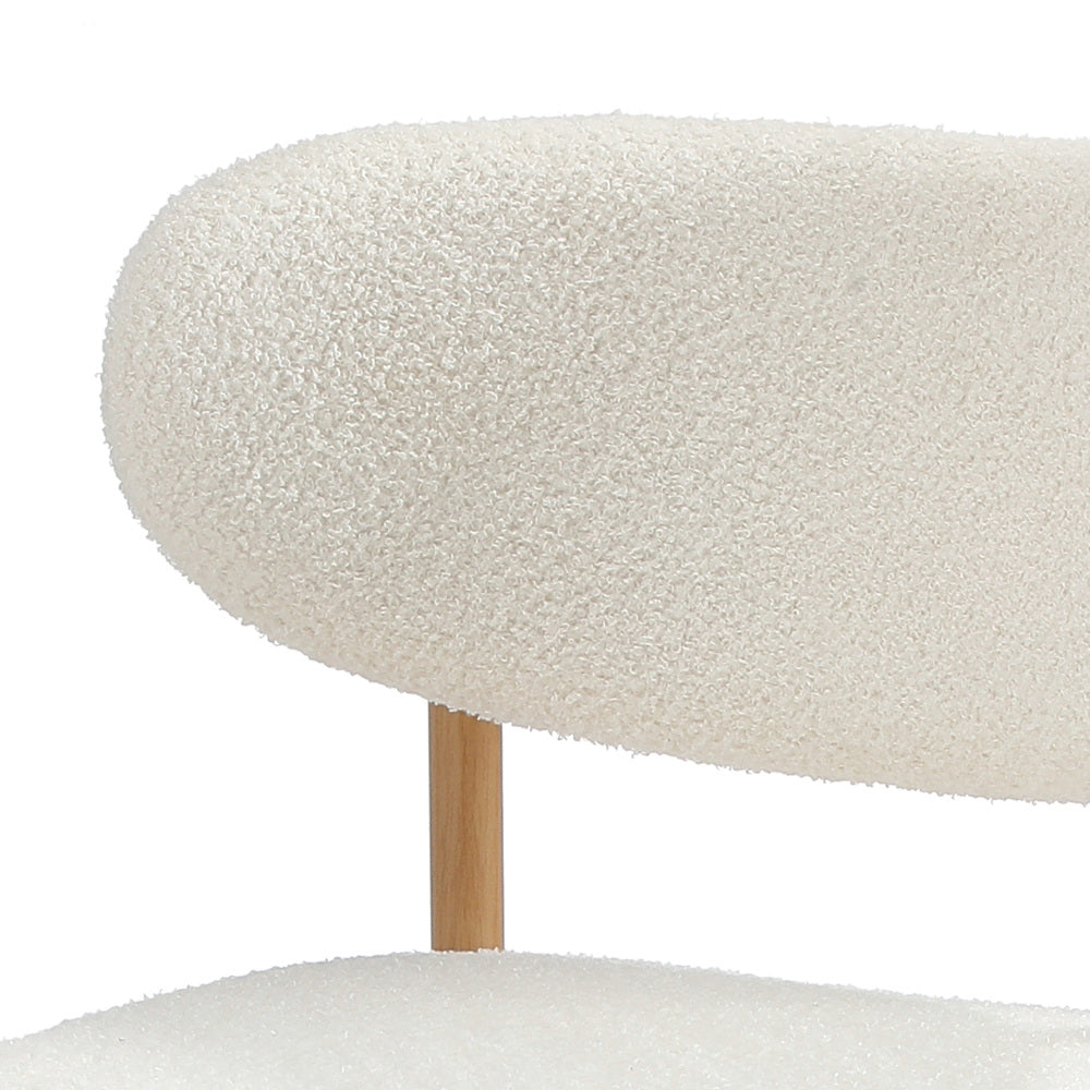 Set of Two Lexi Teddy Boucle Fabric Dining Chairs | Premium Boucle or Fabric Dining Chair Set