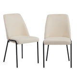 Set of Two Alegro Plush Chenille Fabric Dining Chairs | Premium Soft Touch Fabric Dining Chair Set