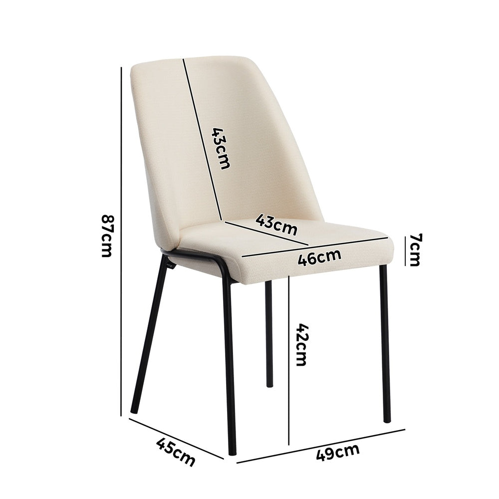 Set of Two Alegro Plush Chenille Fabric Dining Chairs | Premium Soft Touch Fabric Dining Chair Set