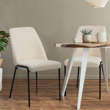 Set of Two Alegro Plush Chenille Fabric Dining Chairs | Premium Soft Touch Fabric Dining Chair Set