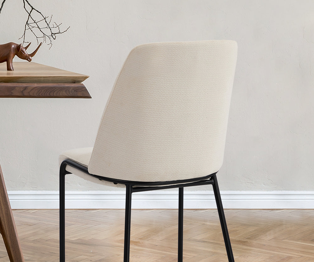 Set of Two Alegro Plush Chenille Fabric Dining Chairs | Premium Soft Touch Fabric Dining Chair Set