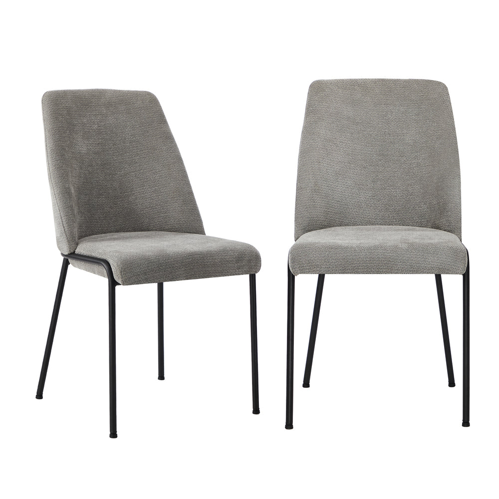 Set of Two Alegro Plush Chenille Fabric Dining Chairs | Premium Soft Touch Fabric Dining Chair Set