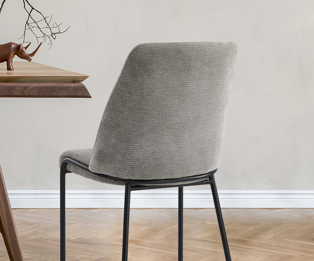 Set of Two Alegro Plush Chenille Fabric Dining Chairs | Premium Soft Touch Fabric Dining Chair Set