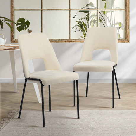 Set of Two Aspire Plush Chenille Fabric Dining Chairs | Premium  Fabric Dining Chair Set