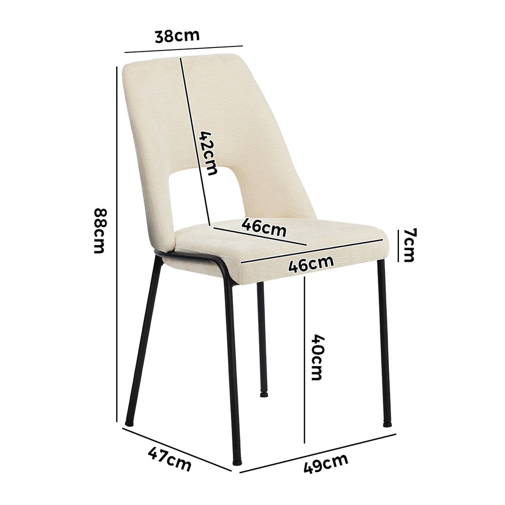 Set of Two Aspire Plush Chenille Fabric Dining Chairs | Premium  Fabric Dining Chair Set