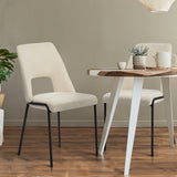 Set of Two Aspire Plush Chenille Fabric Dining Chairs | Premium  Fabric Dining Chair Set