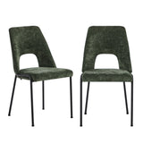Set of Two Aspire Plush Chenille Fabric Dining Chairs | Premium  Fabric Dining Chair Set