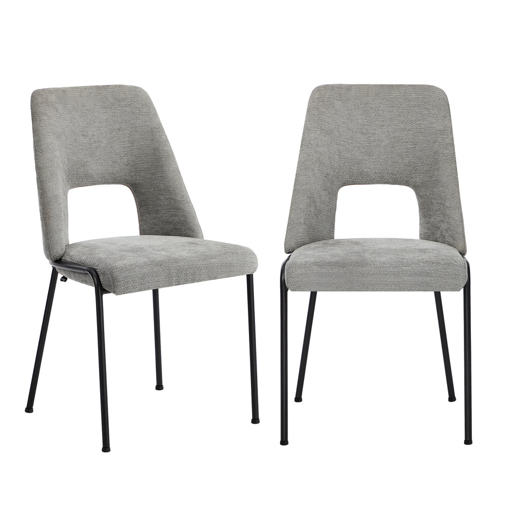 Set of Two Aspire Plush Chenille Fabric Dining Chairs | Premium  Fabric Dining Chair Set