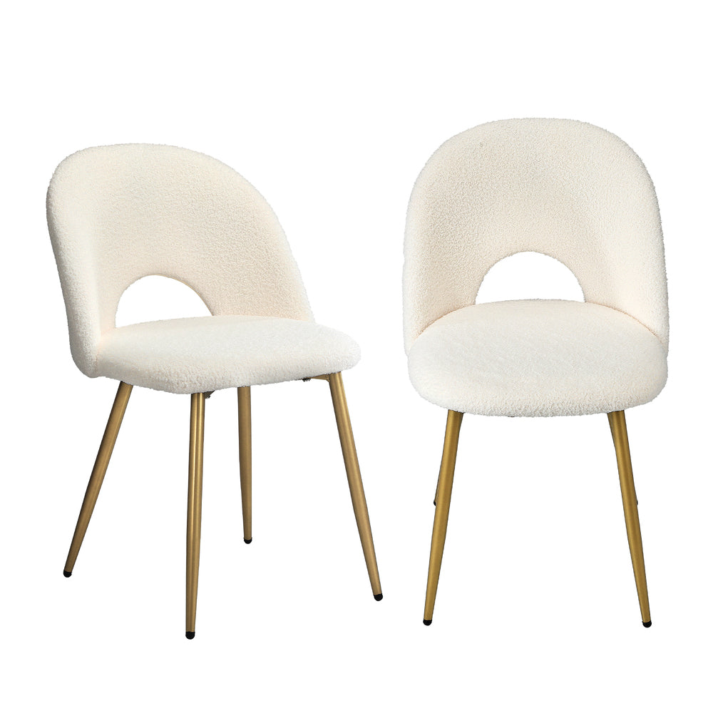 Set of Two Teddy Lilo Boucle Fabric Dining Chairs | Premium Boucle Fabric Dining Chair Set