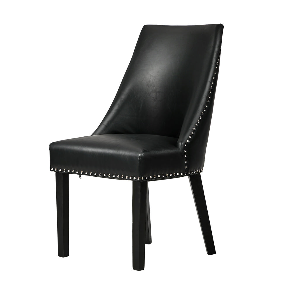 Set of Two Bordeaux Soft Padded Dining Chairs | Premium French Provincial Look Studded Dining Chairs