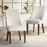 Set of Two Bordeaux Soft Padded Dining Chairs | Premium French Provincial Look Studded Dining Chairs