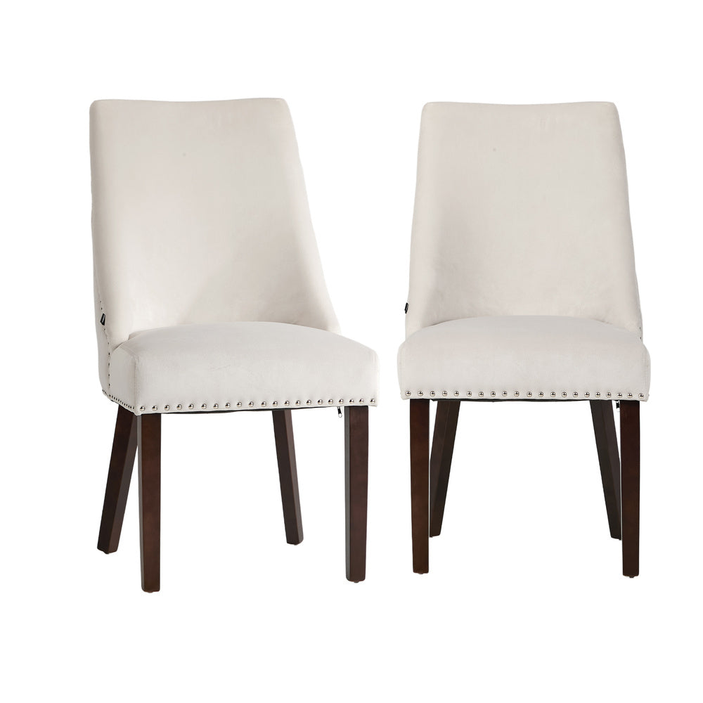 Set of Two Bordeaux Soft Padded Dining Chairs | Premium French Provincial Look Studded Dining Chairs