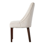 Set of Two Bordeaux Soft Padded Dining Chairs | Premium French Provincial Look Studded Dining Chairs