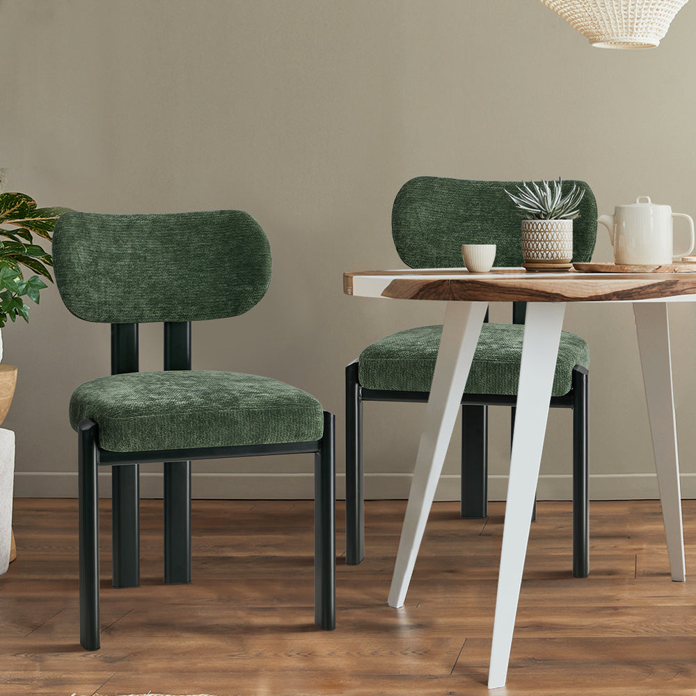 Set of Two Oslo Curved Modern Dining Chairs | Minimalist Luxury Designer Dining Chairs