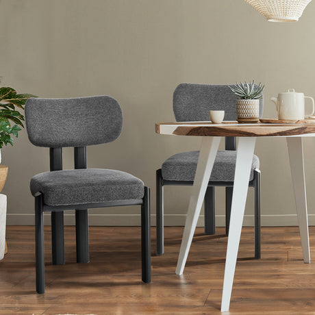 Set of Two Oslo Curved Modern Dining Chairs | Minimalist Luxury Designer Dining Chairs