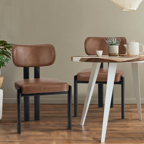 Set of Two Oslo Curved Modern Dining Chairs | Minimalist Luxury Designer Dining Chairs