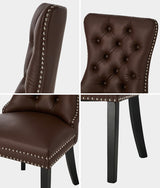 Set of Two Amelia Velet Soft Tufted Dining Chairs | French Provincial Plush Dining Chair Set