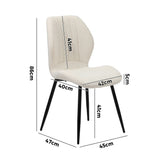 Set of Two Sierra Boucle Fabric Dining Chairs | Premium White Boucle Fabric Dining Chair Set
