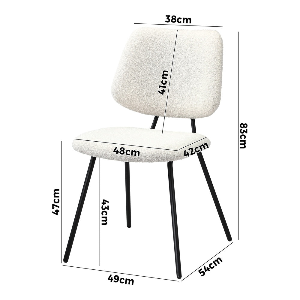 Set of Two Ferrara Fabric Dining Chairs | Premium Boucle or Fabric Dining Chair Set