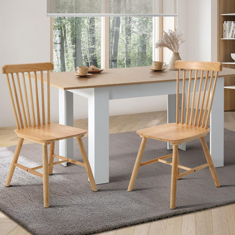 Set of Two Amolfo Designer Dining Chairs | Retro Style Wooden Variety Dining Chairs