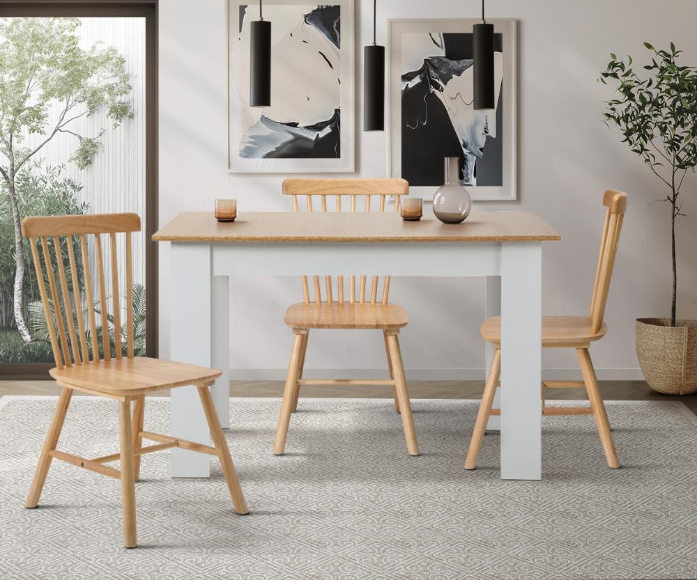 Set of Two Amolfo Designer Dining Chairs | Retro Style Wooden Variety Dining Chairs