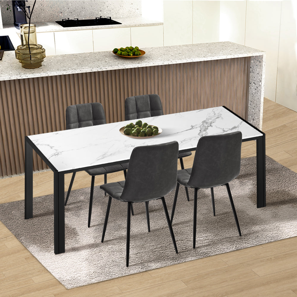 Set of Four Milano Premium PU Leather Dining Chairs | Plush Durable Padded Dining Chairs