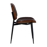 Set of Two Miami Eamos PU Leather Metal Dining Chairs | Retro Metal Wood PU Leather Dining Chair Set