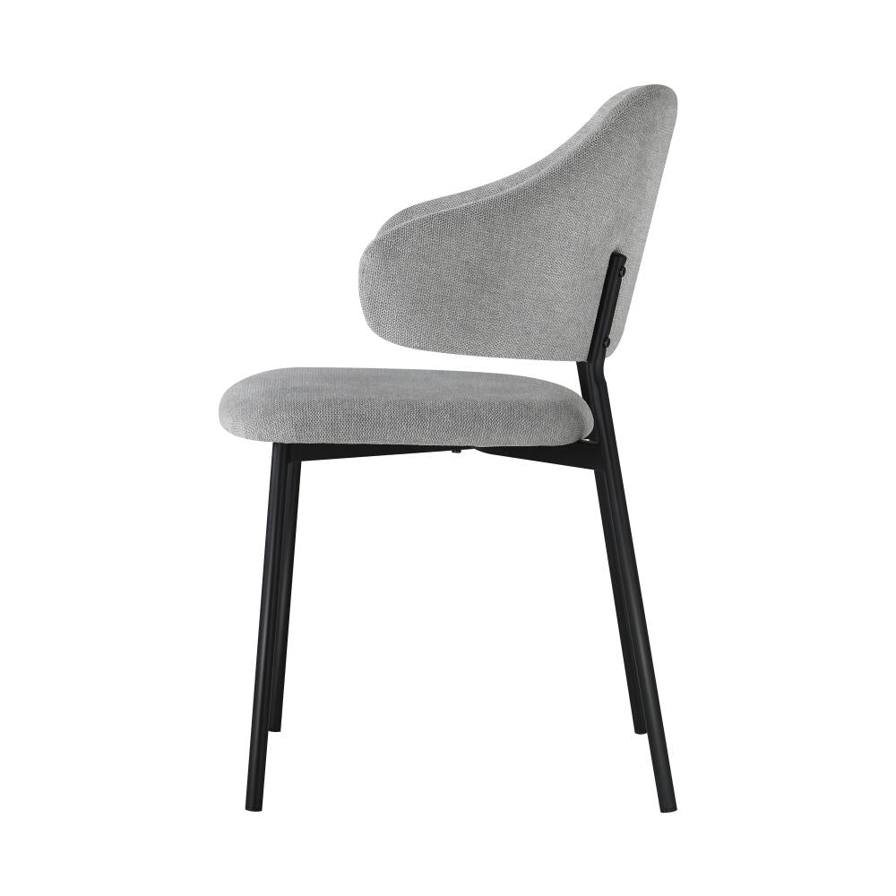 Set of Two Sierra Luxe Winged Boucle Fabric Dining Chairs | Premium Boucle or Fabric Dining Chair Set