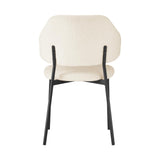 Set of Two Sierra Luxe Winged Boucle Fabric Dining Chairs | Premium Boucle or Fabric Dining Chair Set