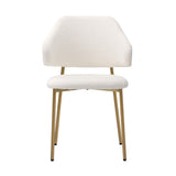 Set of Two Sierra Luxe Winged Boucle Fabric Dining Chairs | Premium Boucle or Fabric Dining Chair Set