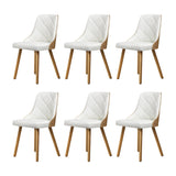 Palermo 160-200cm Extendable Dining Table Set | 7 Piece Premium Dining Table and White Padded Chairs Package