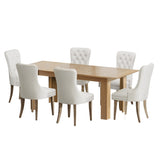 Venezia Luxe 160-200cm Extendable Dining Table Set | 7 Seater Dining Table and Velet Beige Dining Chairs