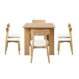 Rialto 160-200cm Extendable Dining Table Set | 7 Piece Two Tone Dining Table and White Padded Chairs Package