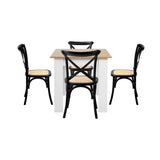 Bianco Nuovo Extendable Dining Table Set | 5-7 Seater Premium Modern Dining Table and Retro Crossback Chairs