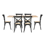 Bianco Nuovo Extendable Dining Table Set | 5-7 Seater Premium Modern Dining Table and Retro Crossback Chairs